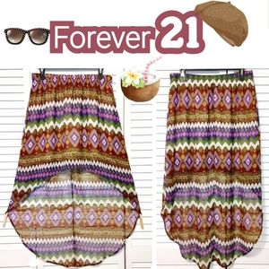 Boho Desigh High Low Forever 21 Sheer Skirt